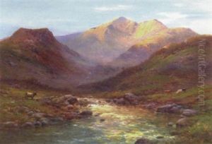 At The Head Of Nant Francon, North Wales by Alfred Fontville de Breanski Jr