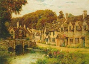 The Village Of Castle Combe, Wiltshire by Alfred Fontville de Breanski Jr