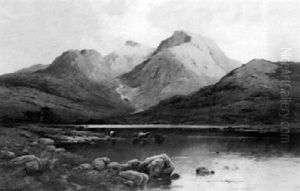 Hills Of Glencoe From Loch Leven by Alfred Fontville de Breanski Jr