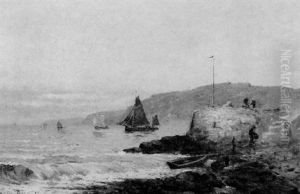 Fishing Boats Going Out, Clovelly by Alfred Fontville de Breanski Jr