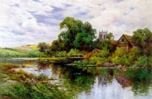 The Avon At Welford, Worcestershire by Alfred Fontville de Breanski Jr