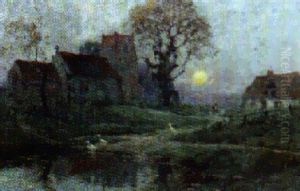 Sumersby, Lincolnshire - Tennyson's Birthplace by Alfred Fontville de Breanski Jr