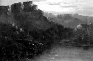 Highland Landscape With Cattle At Sunset by Alfred Fontville de Breanski Jr