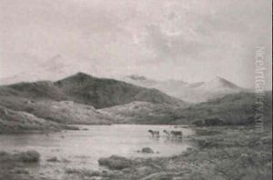 Llyn Glas And The Glyders, North Wales by Alfred Fontville de Breanski Jr
