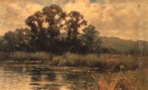At Penton Hook On Thames by Alfred Fontville de Breanski Jr