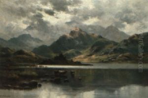 Cattle Watering In The Highlands by Alfred Fontville de Breanski Jr