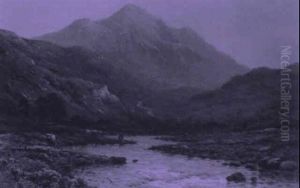 Evening In A Highland Valley by Alfred Fontville de Breanski Jr