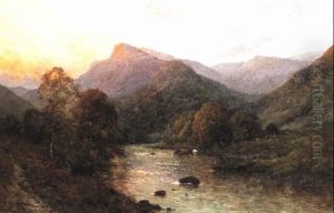 Evening In The Lledr Valley, North Wales by Alfred Fontville de Breanski Jr