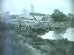 Evening, The Canterbury Meadows by Alfred Fontville de Breanski Jr