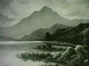 Landscape With Grazing Cows by Alfred Fontville de Breanski Jr