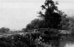 Evening Near Basingstoke, Hampshire by Alfred Fontville de Breanski Jr
