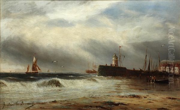 Coastal Scene With Pier And Lighthouse - view 1