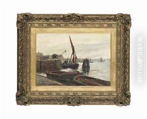 The Docks At Greenwich by Gustave de Breanski