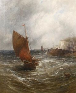 Fishermen Collecting Lobster Pots Before A Storm
