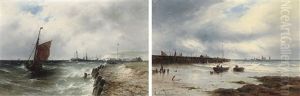 The Incoming Tide (+ Catching The Breeze; Pair) by Gustave de Breanski