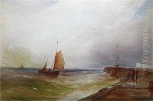 Views Of Hastings (+ View Of Whitby; Pair) by Gustave de Breanski