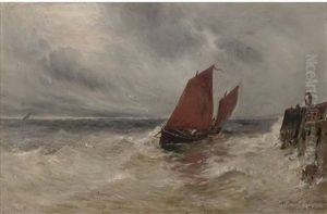 At Peel, Isle Of Man, A Sketch by Gustave de Breanski