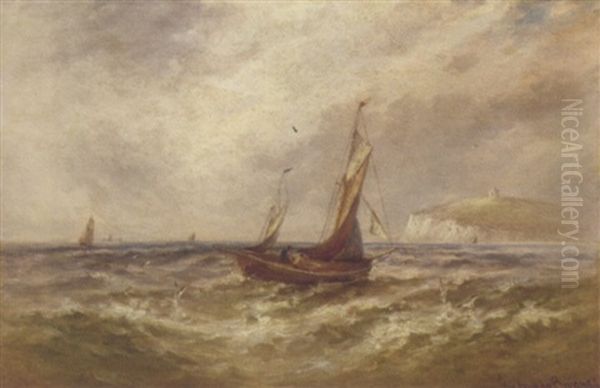A View Of The English Channel With Sailboats Off The White Cliffs Of Dover - view 1