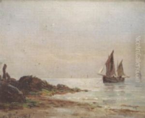 Shipping Off A Coastline by Gustave de Breanski