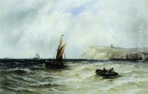 Marine Med Mange Skibe Udfor Whitby by Gustave de Breanski