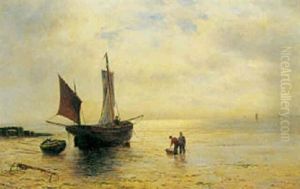 Fiskere Ved Deres Bad I Strandkanten Fiskere Ved Deres Bad I Strandkanten