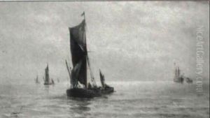 Thames Barges In An Estuary by Gustave de Breanski