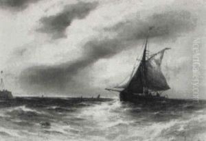 Fishing Boat Entering Harbour by Gustave de Breanski