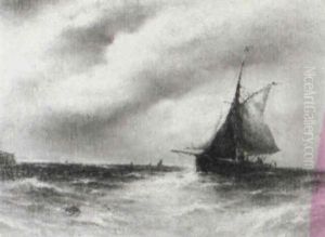 Fishing Boats Entering Harbor by Gustave de Breanski