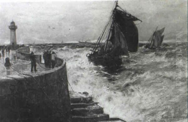Sailing Boats Off The Normandy Coast - view 1