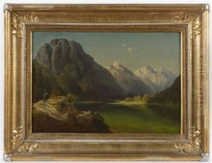 Landscape With A Mountain Lake by Vojtech Brechler