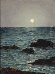 The Moon Rising Over The Water