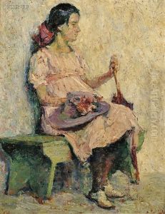 Portrait Of Margaret Lyle (1901-1973) by Hugh Henry Breckenridge