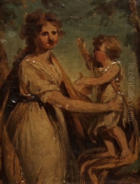 Baroness Anna Catharina Hamilton, Born Adelheim (1778-1814) An Her Son Malkolm Fredrik Hamilton (1797-1816) - view 1