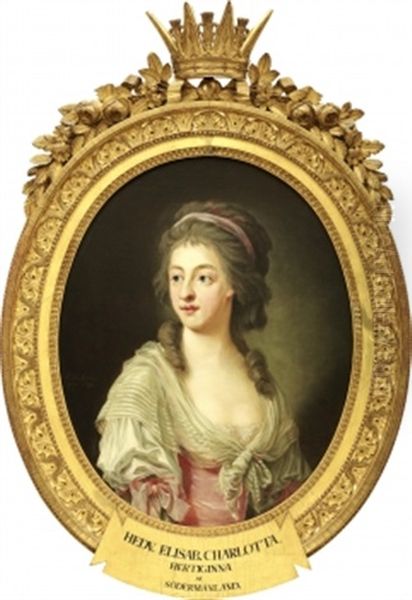 Portratt - Midjebild Forestallande Hedvig Elisabeth Charlotta Vid 25 Ars Alder, Hertiginna Av Sodermanland - view 1