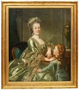 Portratt Forestallande Johanna Cornelia Von Breda, Gift Med Lucas Von Breda Den Yngre, Samt Deras Son, Blivande Konstnar Carl Fredric Von Breda