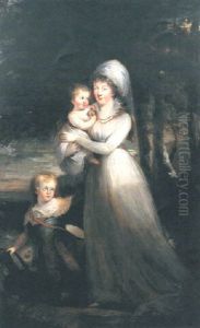 Grevinnan Rosalie Von Engestrom Med Sin Son Gustav Stanislaus Och Sin Dotter
