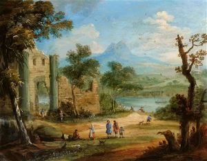 Landscape With Travellers And Ruins by Jan Frans van Bredael the Elder