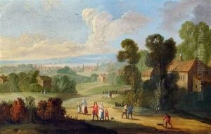 Landschaft Mit Hausern Und Figuren by Jan Frans van Bredael the Elder