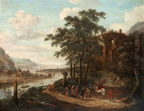Flodlandskap Med Figurstaffage - view 1