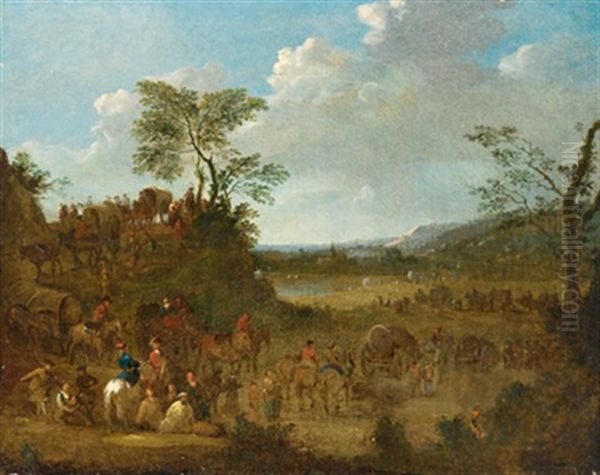 Reiter Auf Dem Marsch In Einer Landschaft - view 1