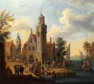Scene D'embarquement Pres D'une Eglise De Village