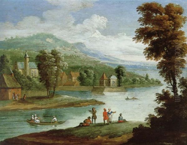 Fluslandschaft Mit Figuren - view 1