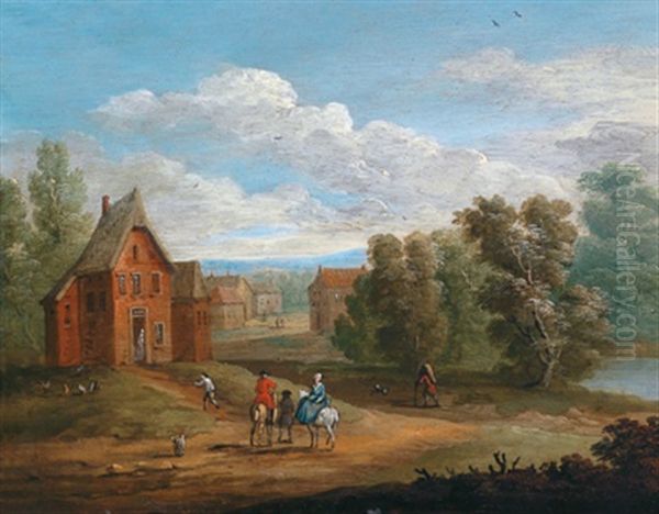 Reiter Auf Dorfstrase - view 1