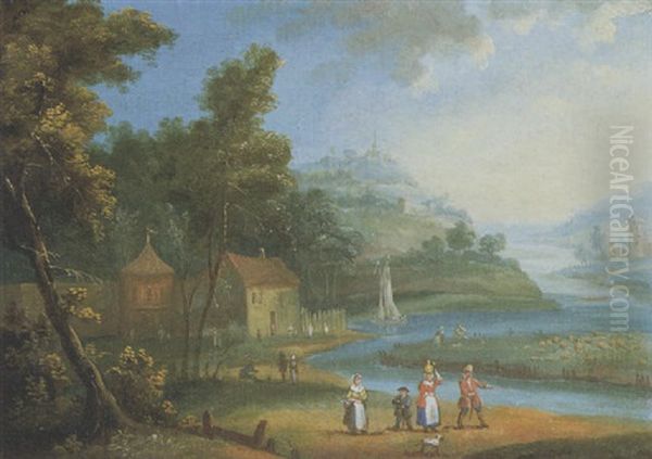 Flusslandschaft Mit Figuren - view 1