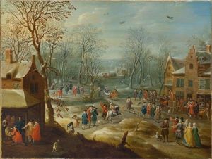 Hunting Scene In Winter by Jan-Peter van Bredael the Younger