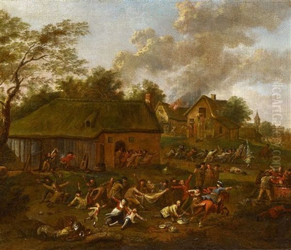 Plundernde Soldaten In Einem Dorf - view 1