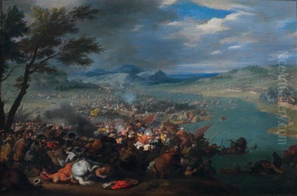 Bataille Au Bord Du Danube Entre L'armee Turque De Kara Mustapha Et Celle De Jean Sobieski, Roi De Pologne - view 1