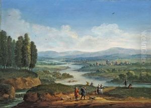 Flusslandschaft Mit Anglern by Jan-Peter van Bredael the Younger