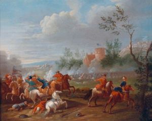 Gefechtsszenen Aus Den Turkenkriegen (2 Works) by Jan-Peter van Bredael the Younger