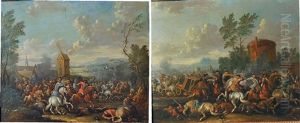 Escarmouche De Cavaliers Devant Un Moulin (+ L'attaque Du Convoi; 2 Works)